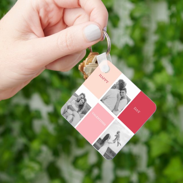 Three Photos | Happy Valentines Day Keychain (Hand)