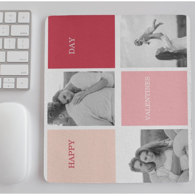 Three Photos | Happy Valentines Day Mouse Pad (Creator Uploaded)