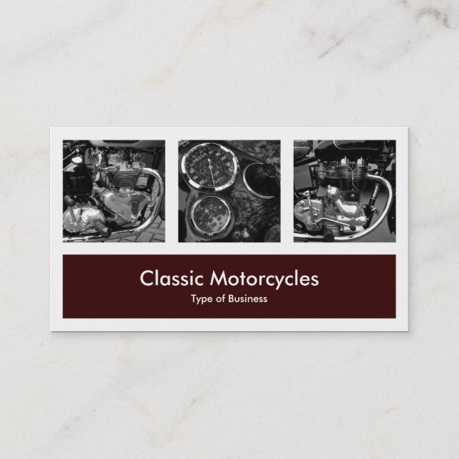 Three Photos Plus One - Dark Brown Business Card (Front)