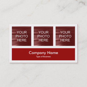 Three Photos Plus One - Ruby Red Business Card