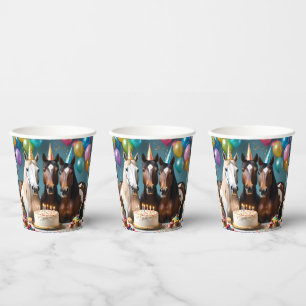 Three Piebald Horses Birthday Party, Paper Cups