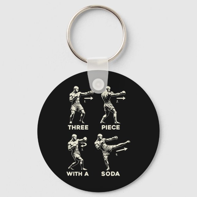 Three-piece Soda Mma And Kickboxing Fighter Combo  Keychain (Front)