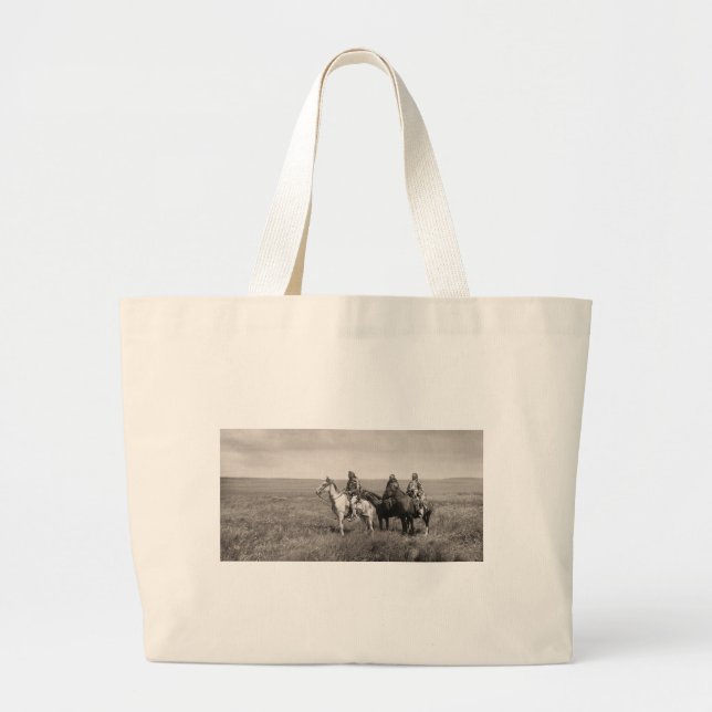 Three Piegan Blackfeet Chiefs - vintage Large Tote Bag (Front)