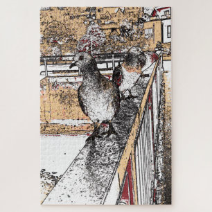 Three Pigeons Jigsaw Puzzle