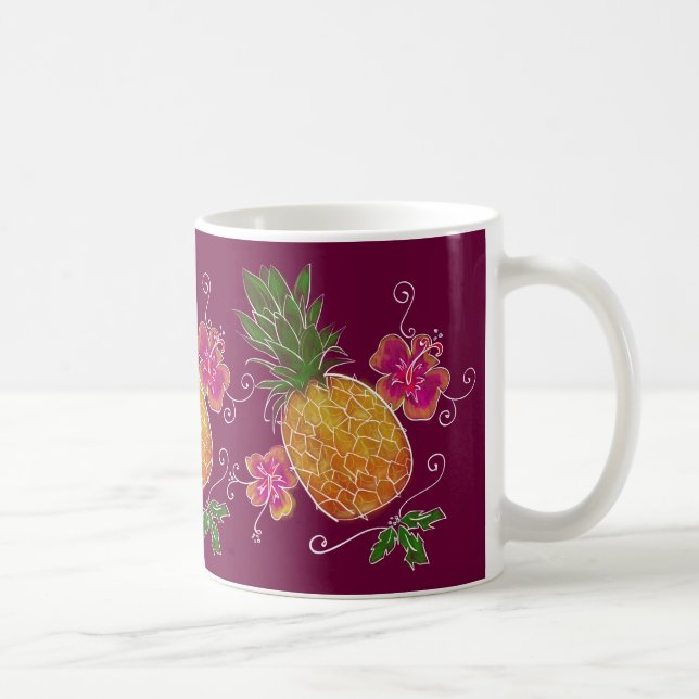 Three Pineapples Illustration with White | Mug (Right)