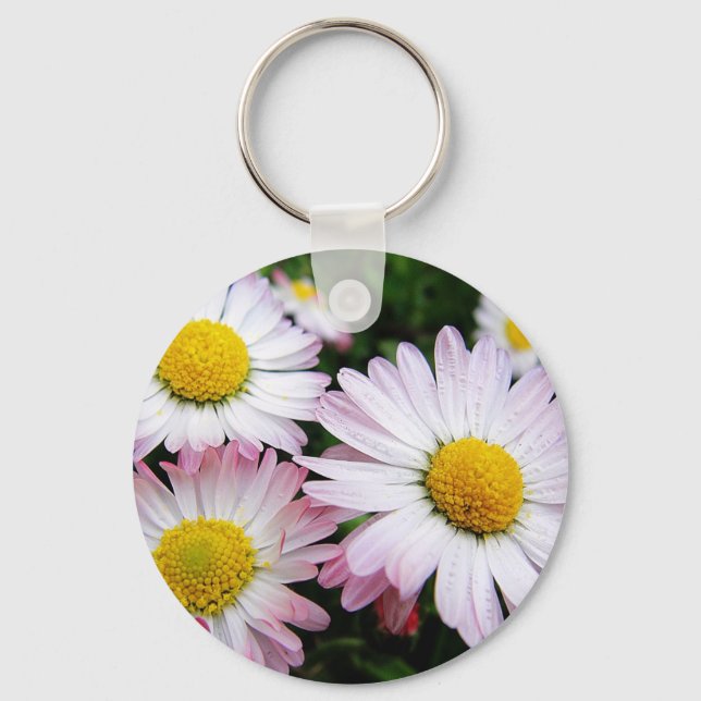 Three pink daisies keychain (Front)