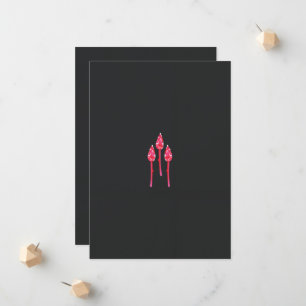 Three pink flowers with a black background announcement