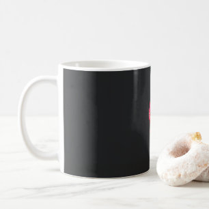 Three pink flowers with a black background coffee mug