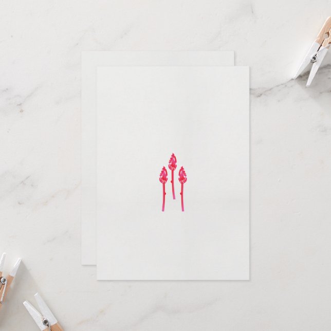 Three pink flowers with a black background invitation (Front/Back In Situ)