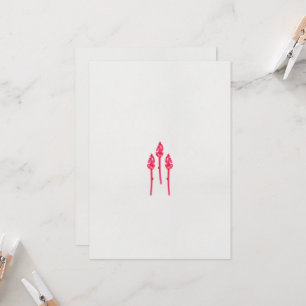 Three pink flowers with a black background invitation