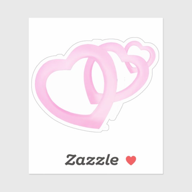 Three pink heart HEARTS overlap with love  (Sheet)