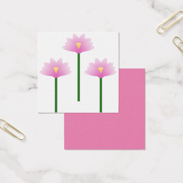 Three Pink Lotus flowers on green stems (Office)