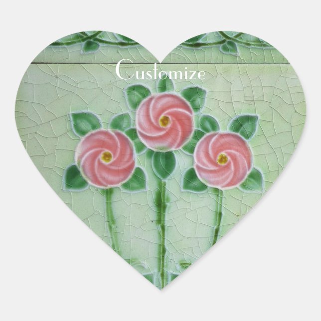 Three Pink Roses Thunder_Cove Heart Sticker (Front)