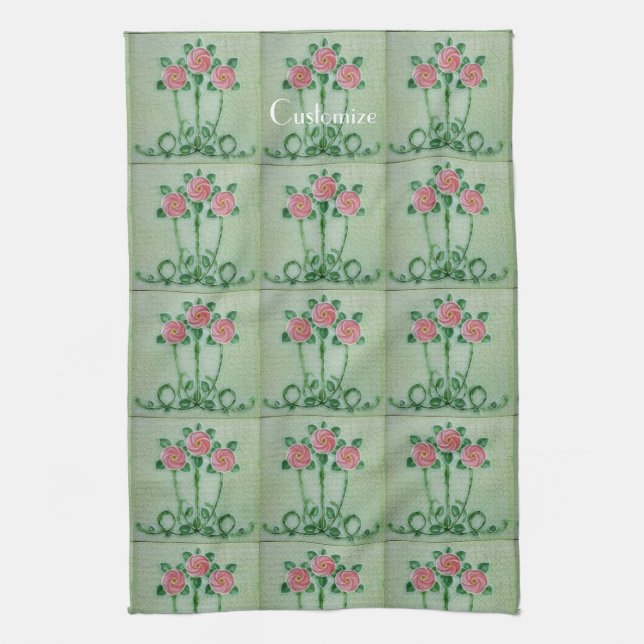 Three Pink Roses Thunder_Cove Kitchen Towel (Vertical)