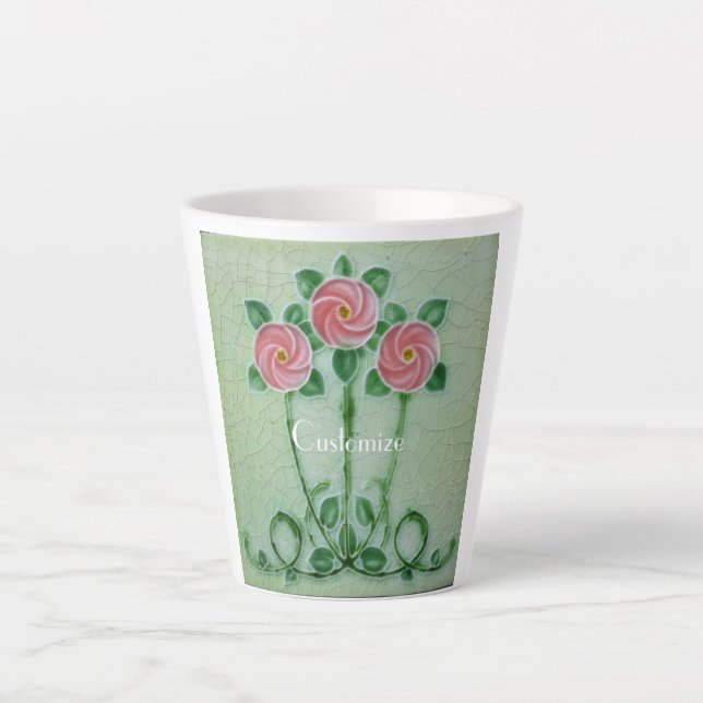 Three Pink Roses Thunder_Cove Latte Mug (Front)