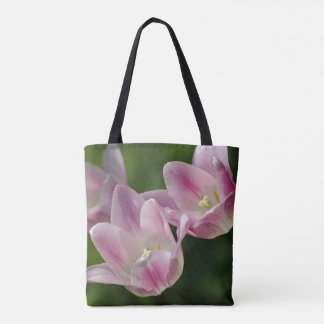 Three pink tulips  tote bag