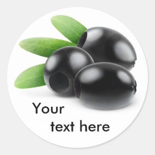 Three pitted black olives classic round sticker