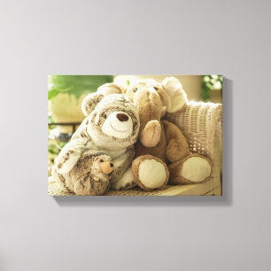 Three Plush Toy Friends Canvas Print