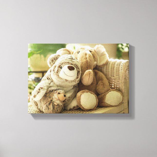 Three Plush Toy Friends Canvas Print (Front)