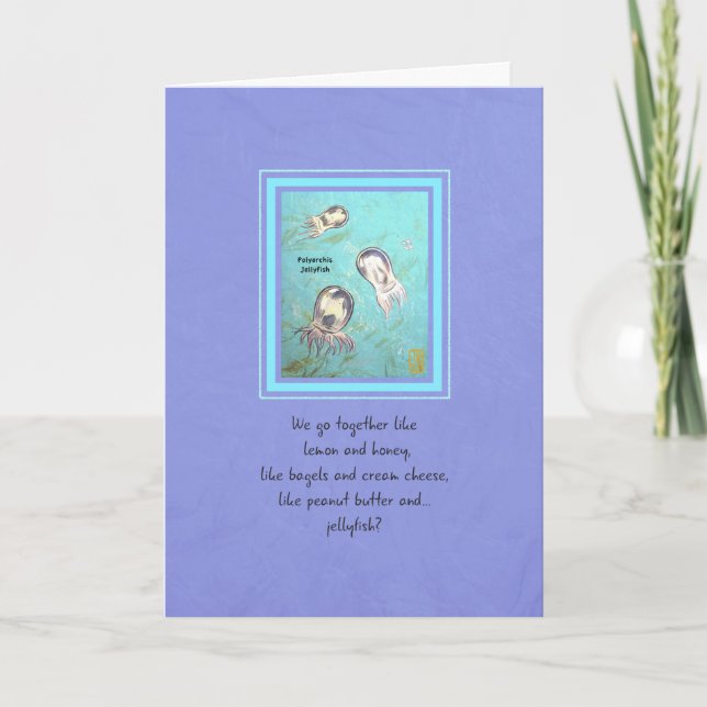Three Polyorchis Jellyfish "We go together like" Card (Front)