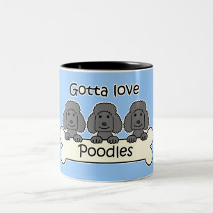 Three Poodles Two-Tone Coffee Mug
