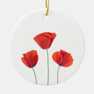 Three poppies ceramic ornament