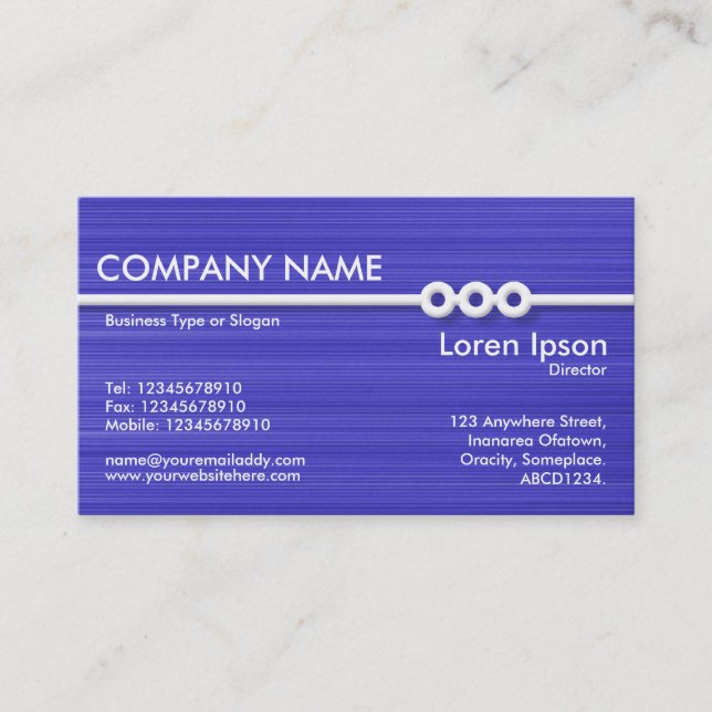 Three Portholes Line - Blue Brushed Business Card (Front)