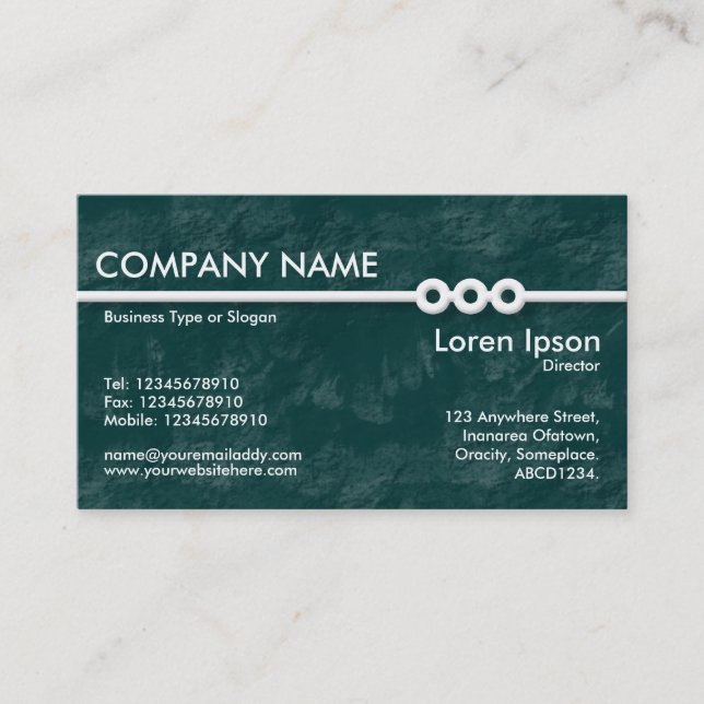 Three Portholes Line - Green Earth Texture II Business Card (Front)