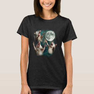 Three Possum Moon 3 Opossum Funny Weird Cursed Me T-Shirt