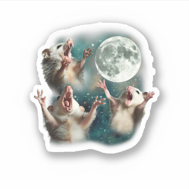 Three Possum Moon 3Opossum Funny Weird Cursed Meme (Front)