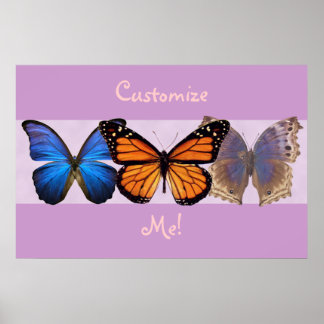 Three Pretty Butterflies Customizable Print