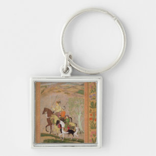 Three Princes Going Hunting, c.1635 (gouache on pa Keychain