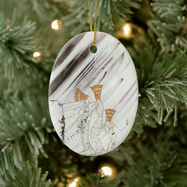 Three Princesses in Blue Mountain by Kay Nielsen Ceramic Ornament (Tree)