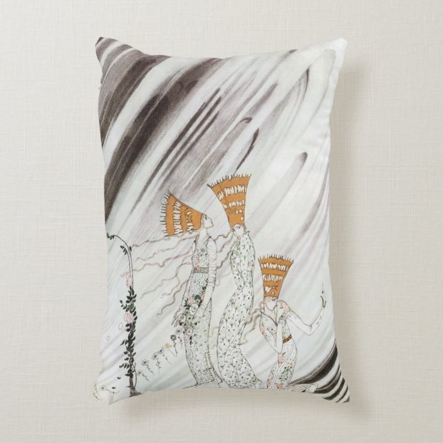 Three Princesses in Blue Mountain by Kay Nielsen Decorative Pillow (Front(Vertical))