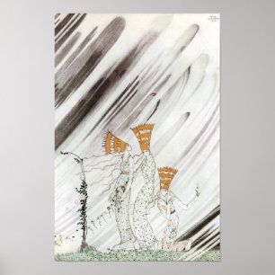 Three Princesses in Blue Mountain by Kay Nielsen Poster