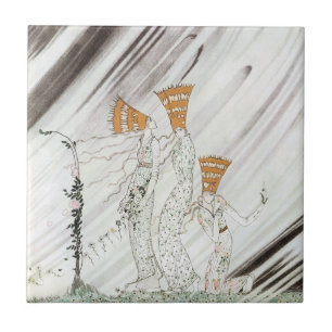 Three Princesses in Blue Mountain by Kay Nielsen Tile