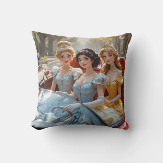 Three Princesses Throw Pillow