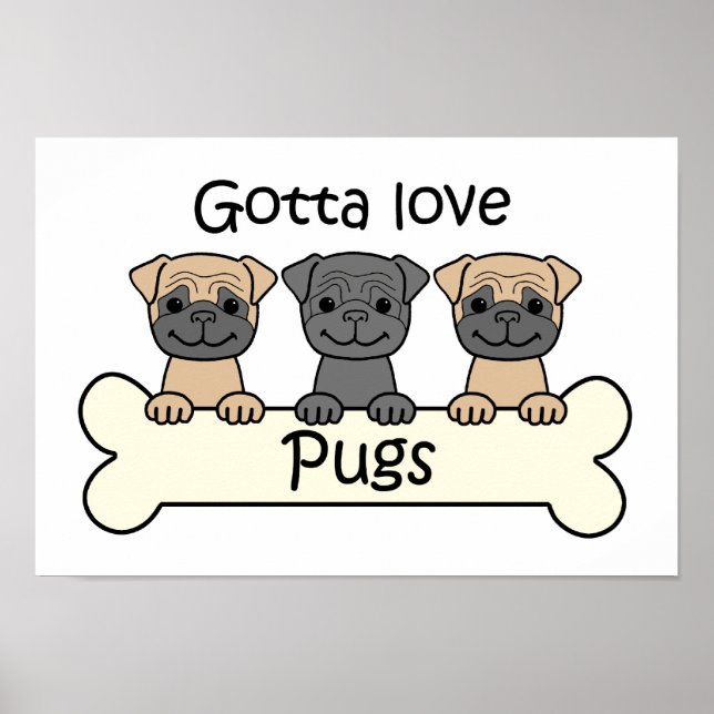 Three Pugs Poster (Front)