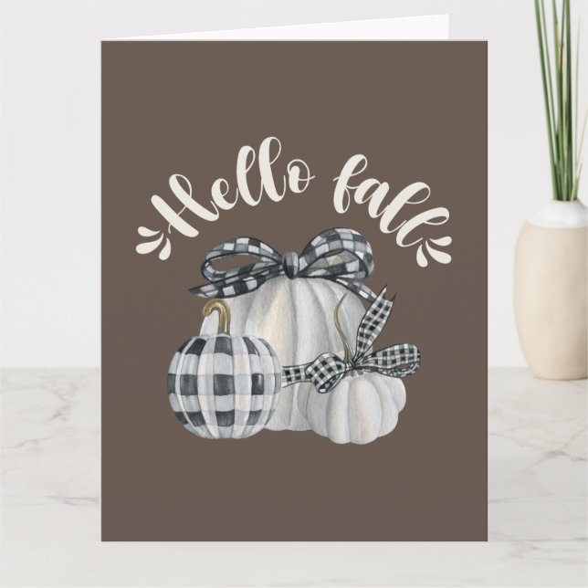 Three Pumpkin Hello Fall Card (Front)