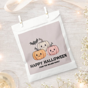Three Pumpkins and a Bat Happy Halloween Favour Bag