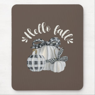 Three Pumpkins Hello Fall Mouse Pad