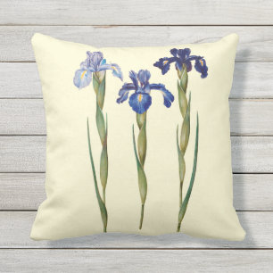 Three Purple Iris Outdoor Pillow 16x16