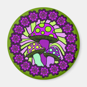 Three Purple Mushrooms Magnet