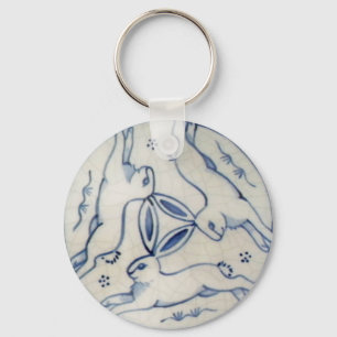 Three Rabbits, Ancient Design on Keychain