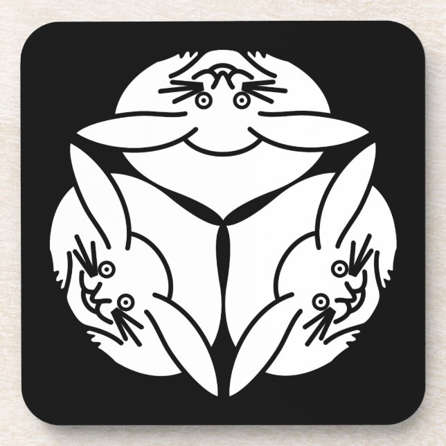 Three rabbits coaster (Front)