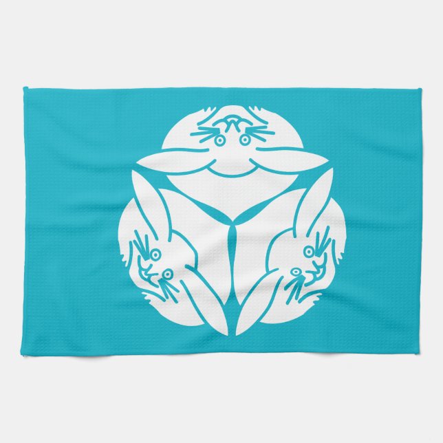 Three rabbits kitchen towel (Horizontal)