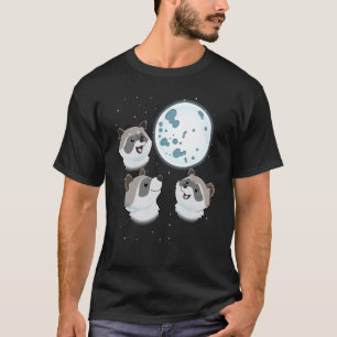 Three Raccoon Moon 3 Raccoons Howling At The Moon T-Shirt