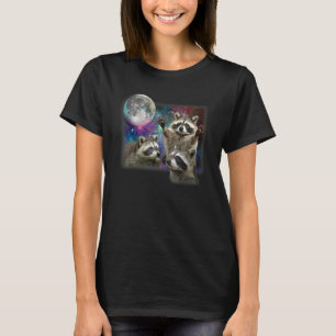 Three Raccoons Raccoons Howling At The Moon T-Shirt
