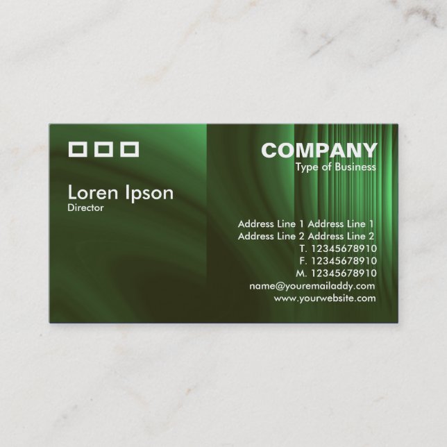 Three Rectangles - Bottle Green Texture Business Card (Front)