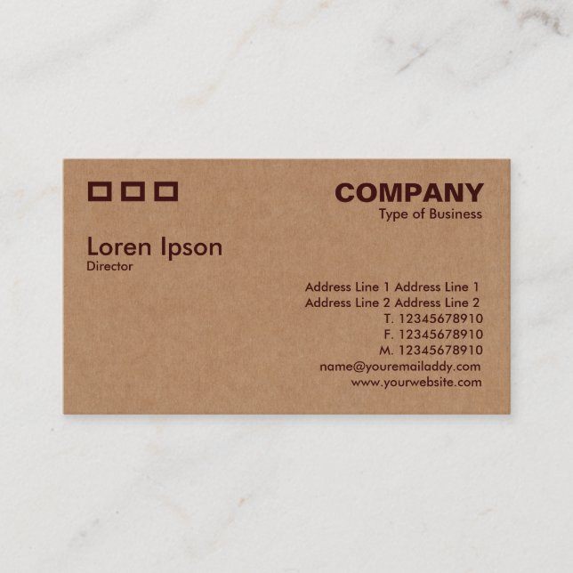 Three Rectangles - Cardboard Box Texture Business Card (Front)